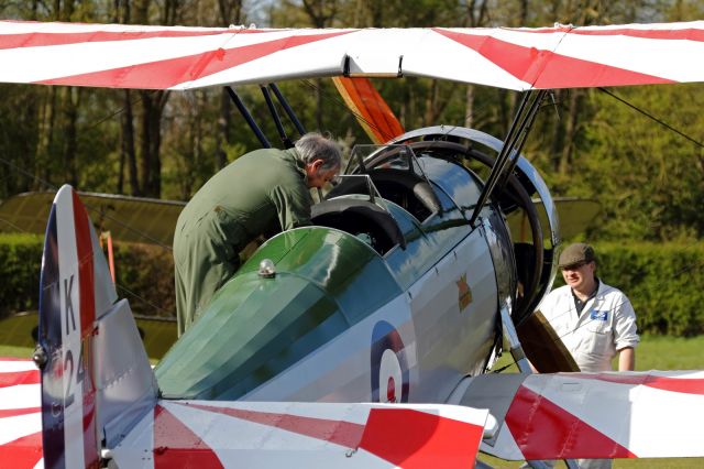 K3241 — - Pre flight check of Avro Tutor, at Old Warden Aerodrome