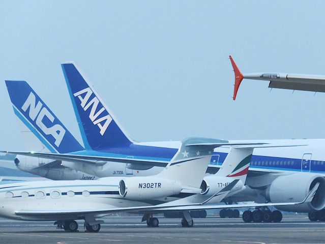 Gulfstream Aerospace Gulfstream V (T7-AEG) - I took this picture on Jun 26,2018.br /Surrounded by a lot of wings, I could see the tail of "T7 - AEG" of red green.