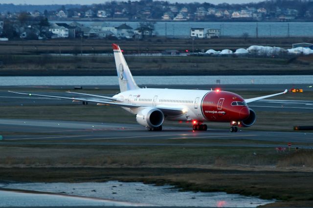 LN-LNB — - Inaugural arrival to Boston of Norwegian Air Shuttle, NAX 7147 787-8 Dreamliner service from London.