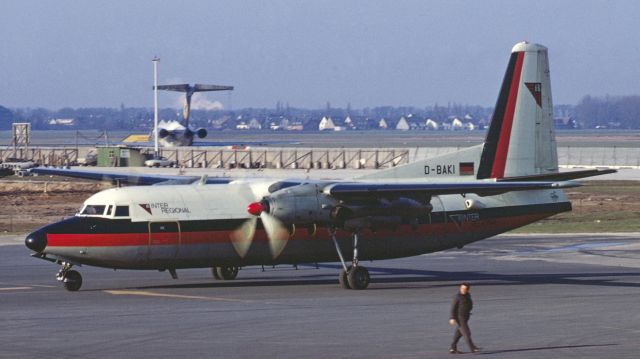 FAIRCHILD HILLER FH-227 (D-BAKI) - IFG Interregional Fokker F27-100 in April 1970 at Düsseldorf (EDDL)
