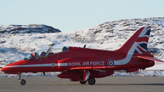 Boeing Goshawk (XX310) - A Hawk T.1A, of the Royal Air Force, passing through Iqaluit on Oct.14, 2019