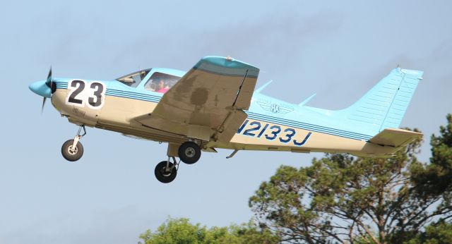 Piper Cherokee (N2133J) - Team "Hoosier Mamas" departing St. Clair County Airport, Pell City, AL in a 1978 model Piper PA-28-181 Archer during the 2023 Women's Air Race Classic - morning, June 23, 2023.