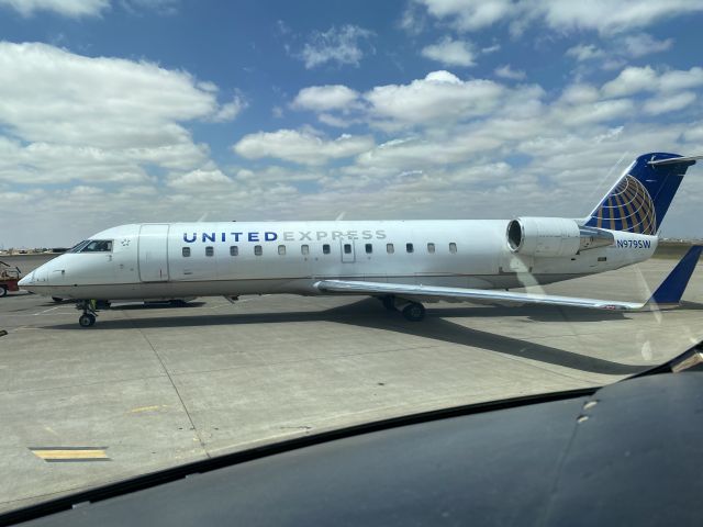 Canadair Regional Jet CRJ-200 (N979SW) - From the flight deck of another plane before departure. 