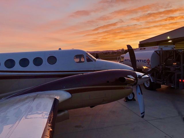 Beechcraft Super King Air 200 (N777SS) - King air at sunrise 