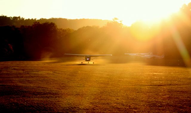 Cessna Skylane RG (N855WH) - Departing Gastons runway 24 for a sunset flight over Bull Shoals Lake.