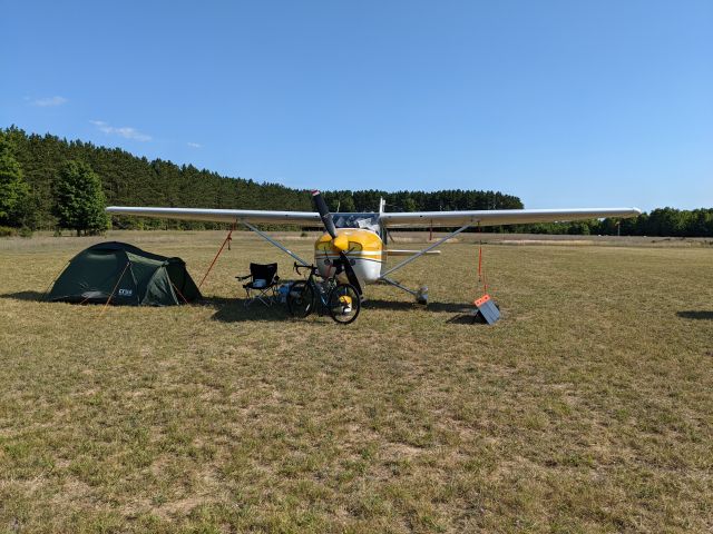 Cessna Skylane (N12BC) - Tent camping under wing