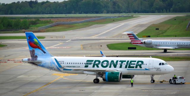 Airbus A320neo (N317FR) - Georgia the Painted Buntingbr /Photographed from the hourly deck April 12, 2019