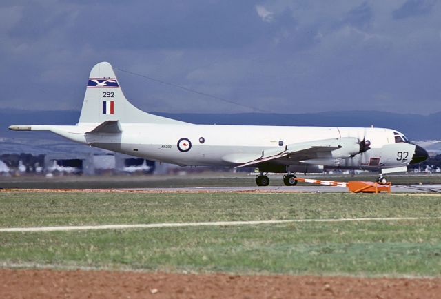 A9292 — - AUSTRALIA - AIR FORCE - LOCKHEED P-3B ORION - REG A9-292 / 92 (CN 185B-) - EDINBURGH RAAF BASE ADELAIDE SA. AUSTRALIA - YPED (12/5/1979)
