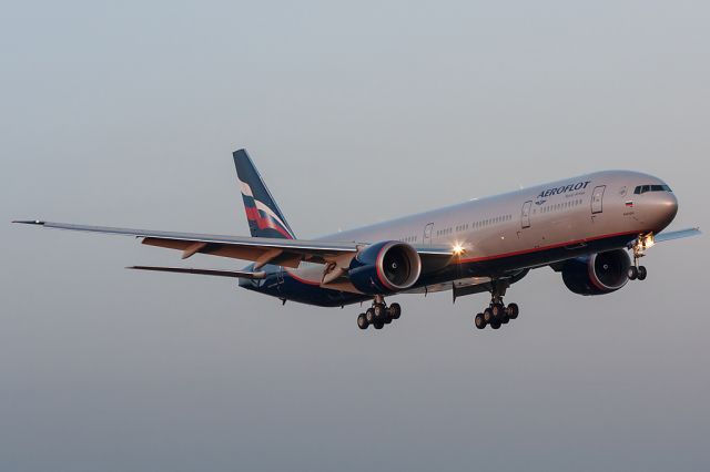 BOEING 777-300 (VP-BGB) - Aeroflot's first 777-300ER landing after getting painted at PDX