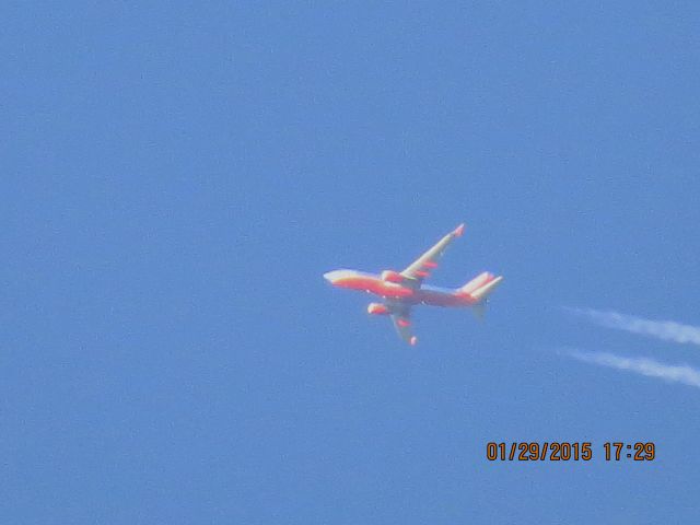 Boeing 737-800 (N8601C) - Southwest Airlines flight 2677 from IAD to SAN over Southeastern Kansas at 34,000 feet.