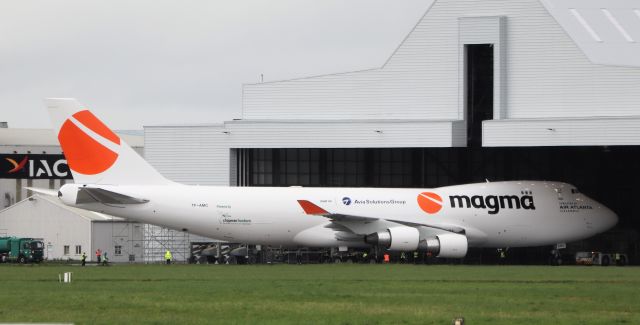 Boeing 747-400 (TF-AMC) - magma b747-412f tf-amc being rolled out of the iac paint hanger at shannon 25/7/20.