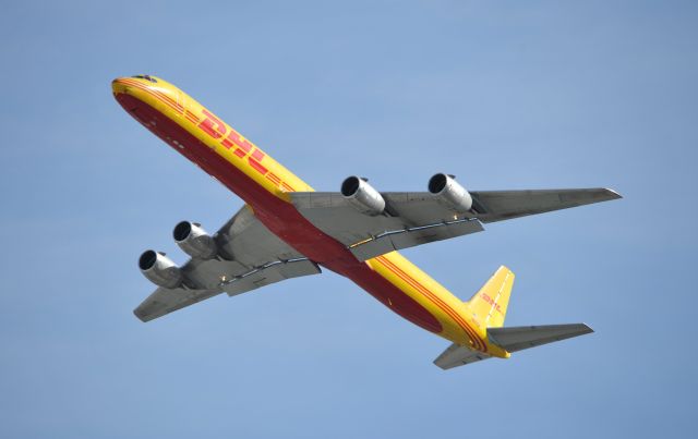 McDonnell Douglas DC-8-70 (N807DH) - Departing LAX