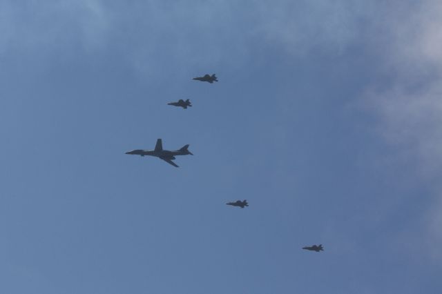 Rockwell Lancer (86-0107) - Flyover Boston on July 4th, 2020
