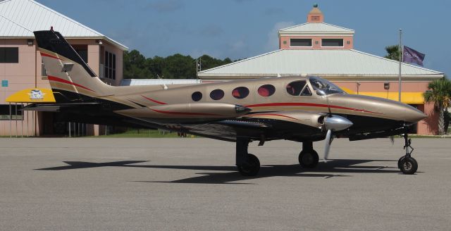 Cessna 340 (N340TG) - A Cessna 340A taxiing along the Gulf Air Center ramp at Jack Edwards National Airport, Gulf Shores, AL - July 16, 2019.