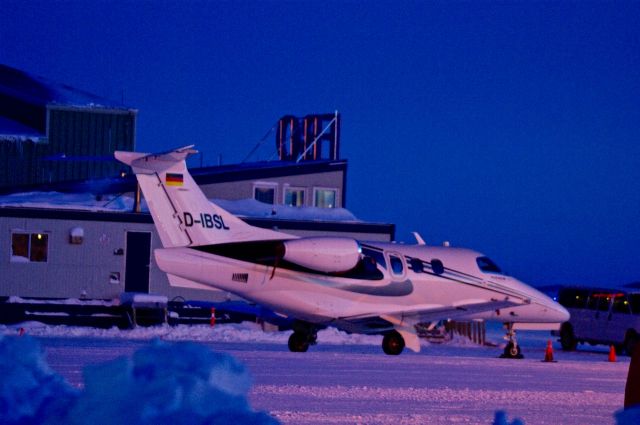 Embraer Phenom 100 (D-IBSL) - Very cold evening -40 with the windchill in Iqaluit, Nunavut Photo taken on Feb.22.2016