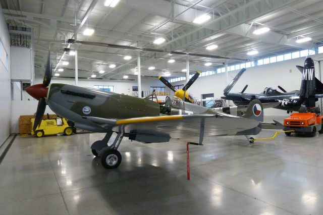 SUPERMARINE Spitfire (N633VS) - Supermarine Spitfire LF Mark IXe at Historic Flight at Kilo-6 Museum, Paine Field, Everett, WA on 10/14/10. Finally arrived from Duxford, England, and reassembly is complete. 1st flight scheduled for 10/15/10 at around 10:30 AM Pacific.