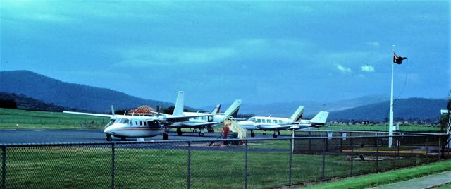 Aero U-9 Commander 680 Super (VH-EXZ) - RPT 70s style, Executive Airlines Grand Commander EXZ and C402 FTR, and Air Tasmania cheiftans TZY TXD and TYV, circa 1977