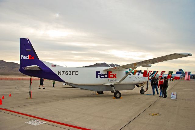 Cessna Caravan (N763FE) - FedEx Feeder  Cessna 208B Super Cargomaster  N763FE (cn 208B0256) -  Aviation Nation 2011 Nellis Afb Airport (Las Vegas, NV) KLSV / LSV  November 13, 2011 TDelCoro