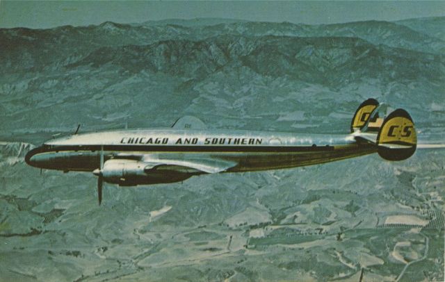 Lockheed EC-121 Constellation (N86521) - scanned from postcardbr /Chicago and sourthern