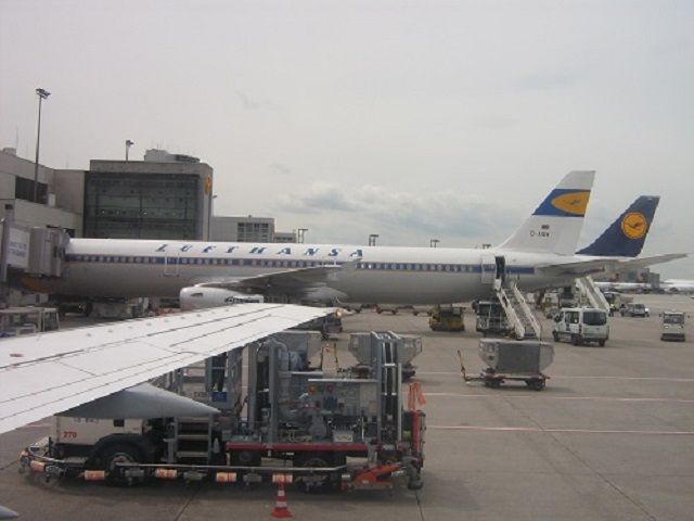 — — - I saw this plane May 31,2015 at Frankfurt Airport Gate A 18. My flight was pulling into the adjacent gate. I have not seen this livery before.