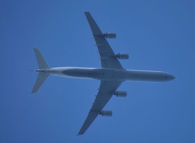 Airbus A340-600 (DLH429) - Ascending over South Charlotte - 4/29/12