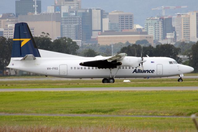 Fokker Maritime Enforcer (VH-FKO) - On taxiway heading for take-off on runway 05. Thursday, 19 June 2014.