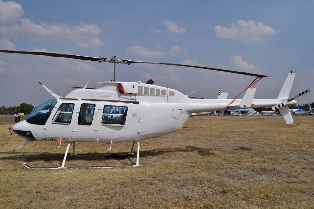 XC-JBK — - Bell 206B-3 JetRanger III XC-JBK MSN 51603 of "Fiscalia General de la Republica FGR" (Attorney General of Mexico) on display during the open day in trade show "FAMEX 2019" at Santa Lucia AB (04/2019).