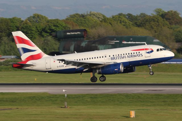 Airbus A319 (G-EUOE) - BAW1402 on the late afternoon flight from Heathrow