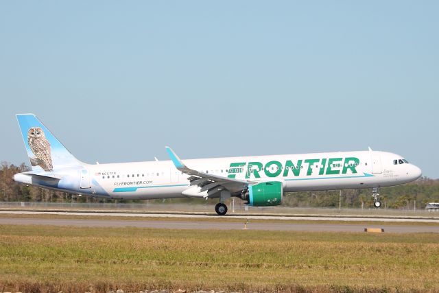 Airbus A321neo (N657FR) - Frontier Flight 1544 arrives on Runway 6 at Southwest Florida International Airport following flight from Cleveland-Hopkins International Airport (12/12/24)