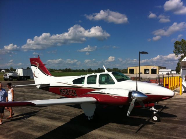 Beechcraft 55 Baron (N5812K) - Getting gas in Illinois.