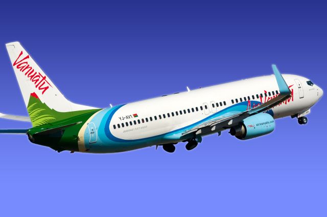 Boeing 737-800 (YJ-AV1) - Air Vanuatu NF33 climbs out MEL