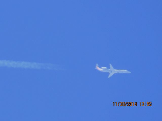 Embraer ERJ-145 (N928AE) - American Eagle flight 3242 from OKC to ORD over Southeastern Kansas at 35,000 feet.