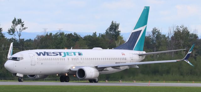 Boeing 737-800 (C-GVWA) - West Jet Boeing 737-800 (C-GVWA) begins its take-off roll on Runway 25 for YYC on 13 Aug 23.  Aircraft was delivered to West Jet in 2013.