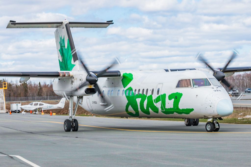 de Havilland Dash 8-300 (C-FSOU) - Green jazz departing YHZ for YYT