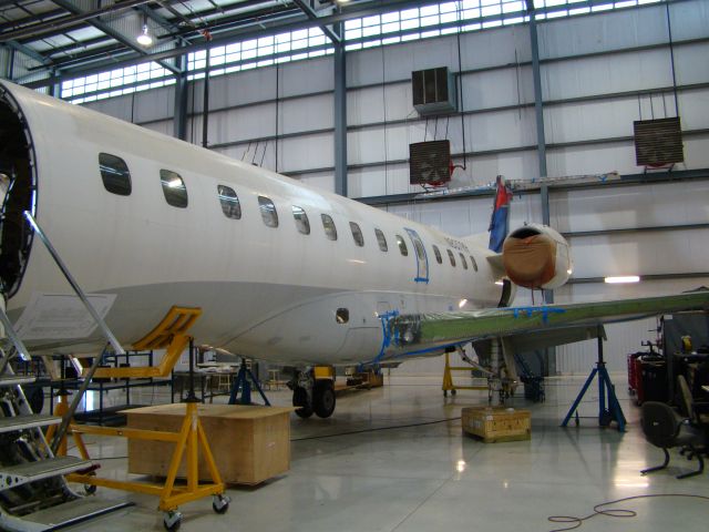 Embraer ERJ-135 — - Old Delta Connection EMB-135 at Embraer hangar 2 in Nashville Tn.