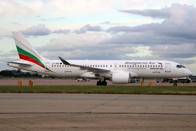 Airbus A220-300 (LZ-AMS) - Taxiing to Stand 415 on 14-Jun-24 operating flight LZB851 from LBSF
