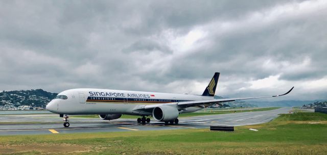 Airbus A350-900 (9V-SMB) - At Holding Point A11 getting ready for takeoff Rwy 34