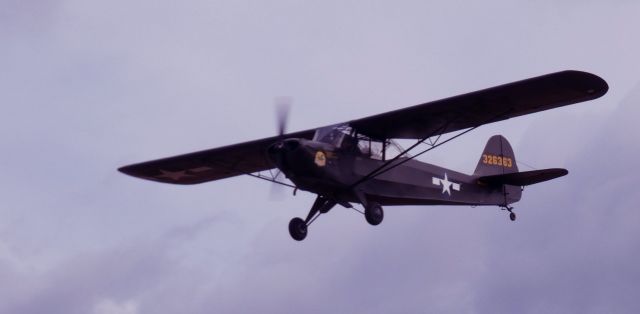 TAYLORCRAFT (1) DL (N47046) - Shown here is a circa 1943 L-2 Taylorcraft DC-65 Grasshopper in the Autumn of 2024.
