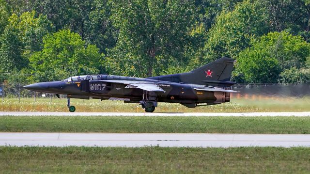 MIKOYAN MiG-27 Bahadur (N23UB) - MIG-23UB heading out for Saturday demo at Thunder Over Michigan, Willow Run Airport, August 2023.