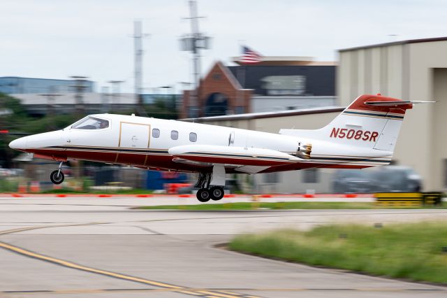 Learjet 24 (N508SR) - Whoever owns this 1977 Lear 24 that I watched scream out of Addison, TX this morning, I salute you! Was wonderful to hear what airplanes are supposed to sound like again! Those little honeycomb hushkits can only suppress so much GE CJ610 fury..