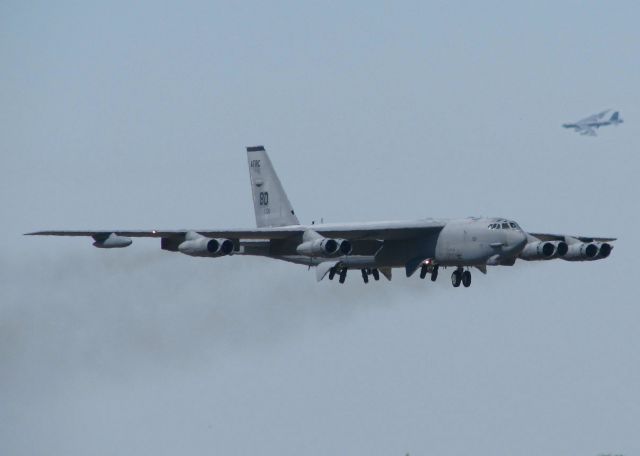 Boeing B-52 Stratofortress (61-0011) - At Barksdale Air Force Base. Another BUFF turning in the distance for another touch and go.