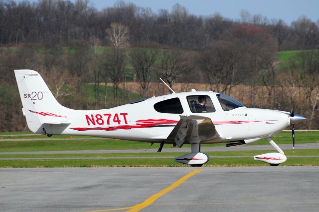 Cirrus SR-20 (N874T) - Seen at KFDK on 3/24/2010.      a href=http://discussions.flightaware.com/profile.php?mode=viewprofile&u=269247  [ concord977 profile ]/a