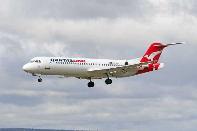 Fokker 100 (VH-NHZ) - Fokker 100. QantasLink VH-NHZ runway 03, YPPH 19072019.