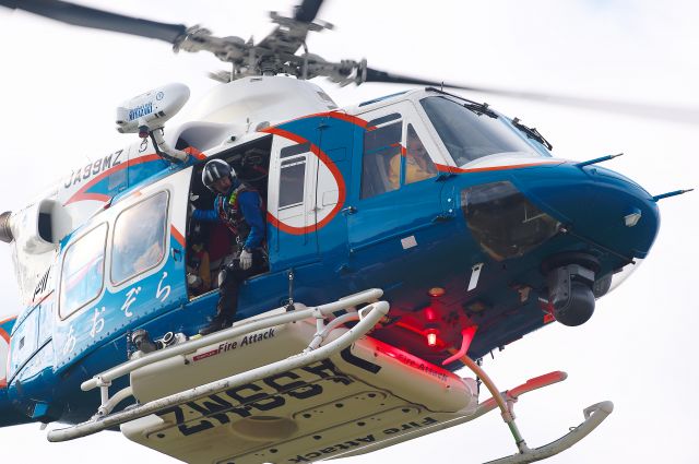 JA99MZ — - AIR RESCUE TEAM MIYAZAKI(Miyazaki Prefecture JPN)br /NAME:(あおぞら=AOZORA)br /Bell 412EP