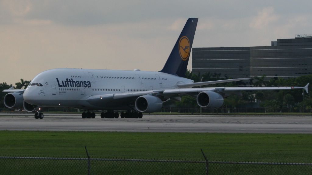 Airbus A380-800 (D-AIML) - Taken from on top of the concrete barrier at the Eldorado spotting location.