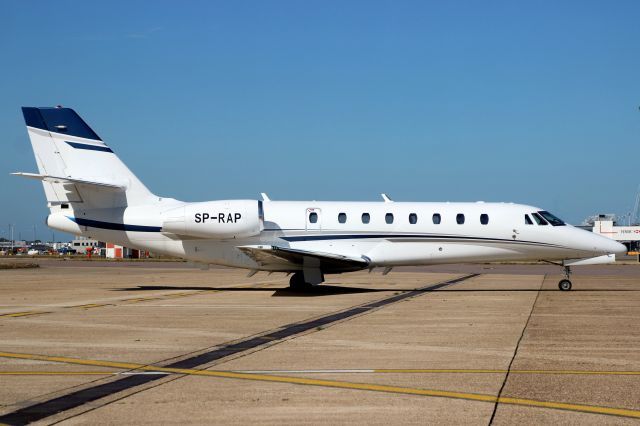 Cessna Citation Sovereign (SP-RAP) - Jet Story Citation Sovereign parked at the Royal Suite on 17-Sep-19 prior to departure for LIMF as JDI90W.