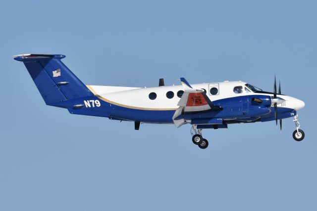 N79 — - Flight Check Beech King Air 300 on short final for runway 14 at IND on 02-08-22