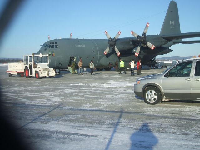 Lockheed C-130 Hercules (N130313) - Parked at Goose Airport NL Dec23/08 Personel home for Christmas just in time.