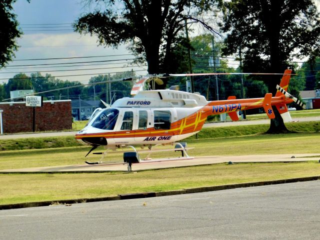 Bell 407 (N611PA) - Pafford Air One Echo at Bolivar Medical Center at noon