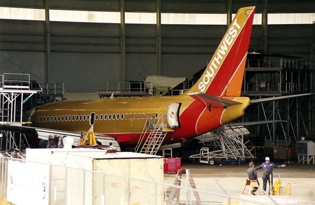 Boeing 737-200 (N29SW) - KPAE - I normally don't post Kmart Air photos, but since this was an older 737 undergoing modifications, I thought I'd post this jet, under the knife at BF Goodrich Aerospace at Everett.